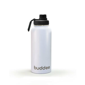 960ml Buddee Bottle WM w/ Spout Lid - White