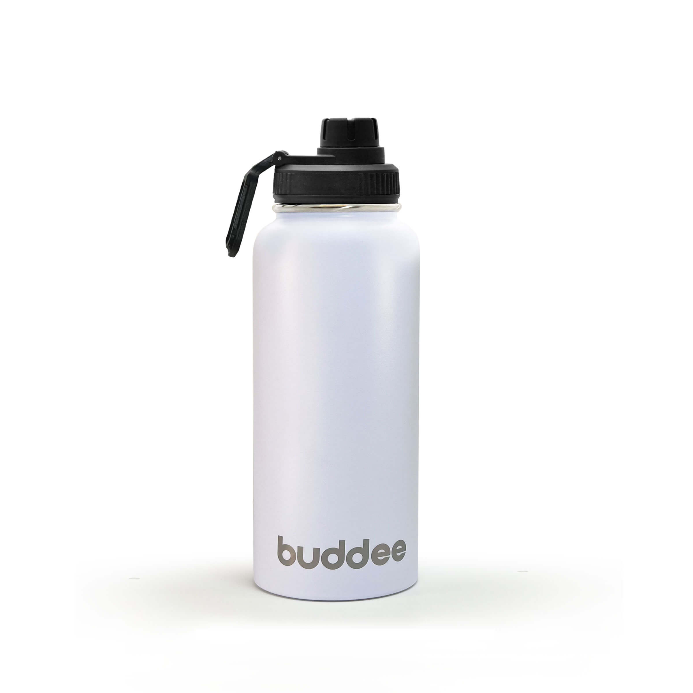 960ml Buddee Bottle WM w/ Spout Lid - White