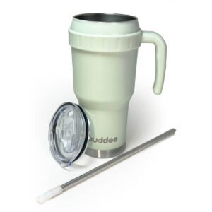 Alternative view of 1200ml Buddee Tumbler W/ Sliding Lid & Straw - Pale Leaf